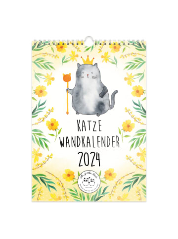 Mr. & Mrs. Panda A4 Wandkalender 2024 Katze Collection mit Spruch in Weiß