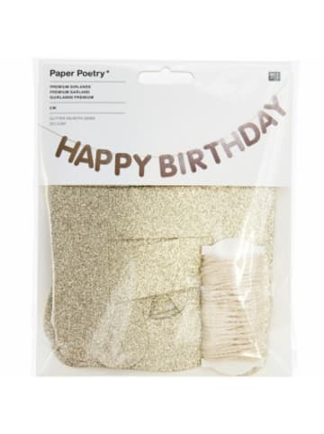 Rico Design Nonbook - Girlande Happy Birthday, Glitter, Gold FSC MIX, 5m