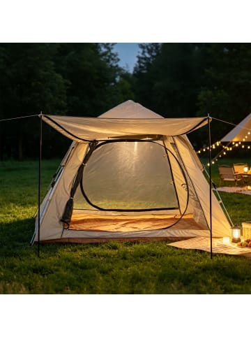 relaxdays Campingzelt in Beige – (B)240 x (H)155 x (T)240 cm
