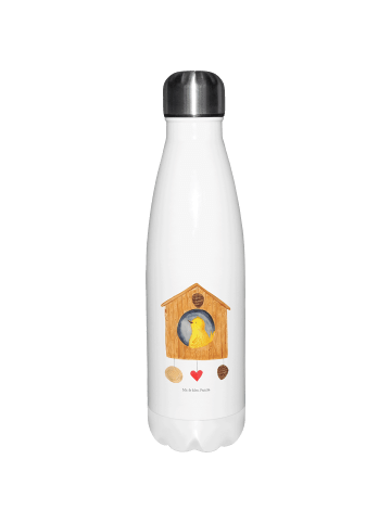 Mr. & Mrs. Panda Trinkflasche Vogel Haus ohne Spruch in Weiß