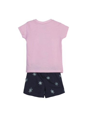 Cerda 2tlg. Outfit T-Shirt & Shorts Disney Frozen Elsa in Rosa-Dunkelblau