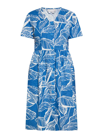 Usha Damen Kleid in Blau Wollweiss