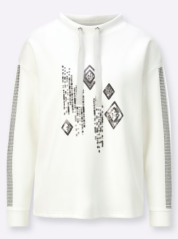 creation L Kapuzensweatshirt in ecru-schwarz-gemustert