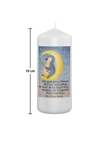 Mr. & Mrs. Panda Kerze Mit Spruch Pinguin Mond Design mit Spruch in Weiß