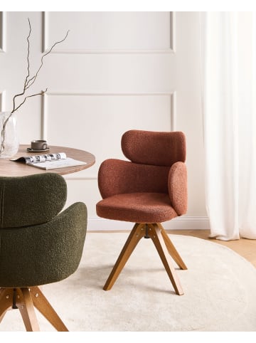 Beliani Esszimmerstuhl MARCY in Orange/Braun - (W) 60 x (H) 85 x (L) 66 cm