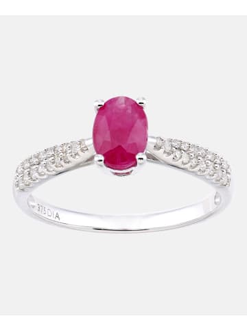 Diamant L'éternel Ring aus 375 Weißgold mit 0.15 Karat Diamant mit Rubin