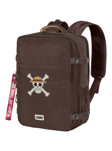 One piece Rucksack Strohhut Piraten in braun