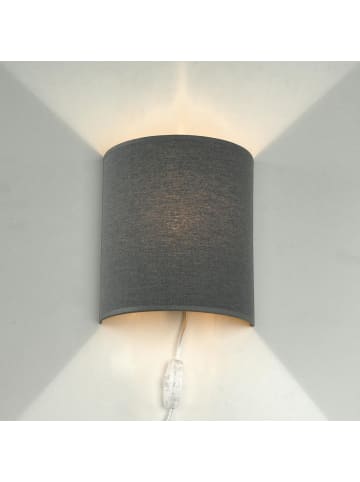 Licht-Erlebnisse Wandlampe (B)21 x (H)23 cm in Weiß Grau