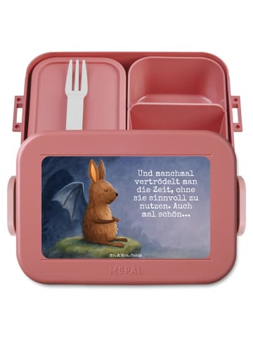 Mr. & Mrs. Panda MEPAL Bentobox Fledermaus Sitzen Design mit Spruch in Rot Pastell