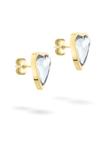 LIEBESKIND BERLIN Ohrstecker Glass Heart in gold