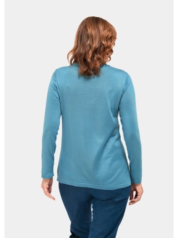 GOLDNER Kurzgröße:  Stehbundpullover Unkomplizierter Stehbundpullover in eisblau