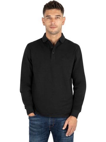 normani Herren Langarm Poloshirt Lyroe in Schwarz