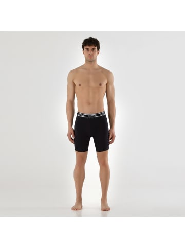 Qotton Boxershorts 3er Pack Lange Boxershorts in Blau