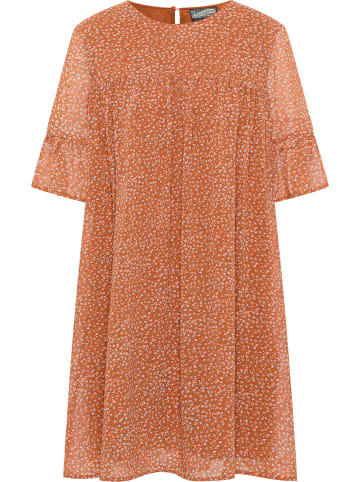 DreiMaster Damen Kleid in Orange Mehrfarbig