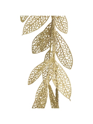 Atmosphera Créateur d'intérieur Girlande aus goldenen Blättern mit Glitzer in Gold, 180 cm