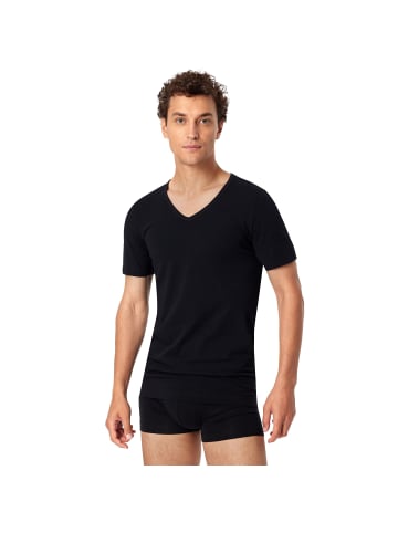 Schiesser T-Shirt 2er Pack in Schwarz
