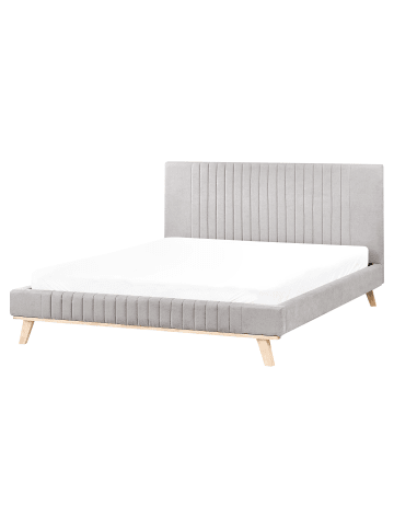Beliani 2-tlg Doppelbett TALENCE in Grau/Braun