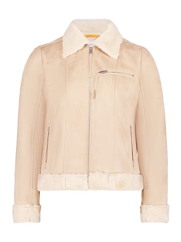 CARTOON Bikerjacke mit Kunstfellkragen in beige