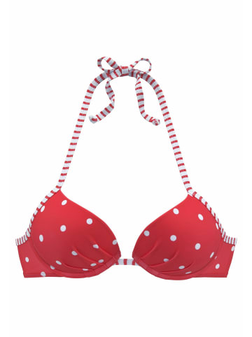 S. Oliver Push-Up-Bikini-Top in rot-weiß