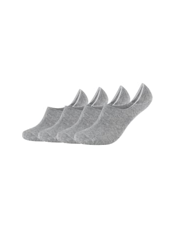 camano Füßlinge für Damen und Herren No Show Socken angenehm Tragekomfort optimaler Halt 4er Pack comfort in Grau