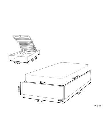 Beliani 2-tlg Einzelbett DINAN in Beige