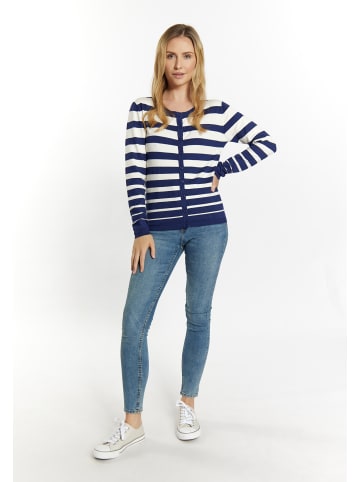 usha BLUE LABEL Damen Strickjacke in Marine Wollweiss