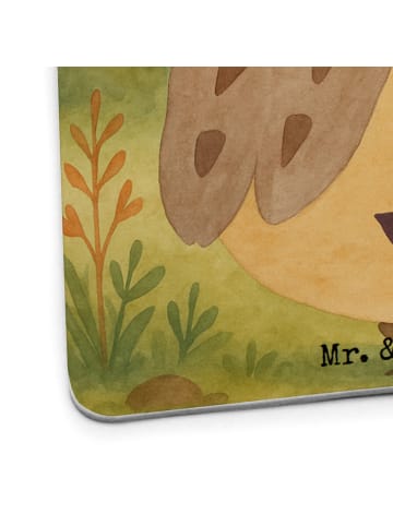 Mr. & Mrs. Panda Bierdeckel Eule Federschmuck Design ohne Spruch in Weiß