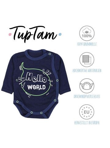 TupTam Baby Langarm Wickelbody 5er Pack in beige/blau