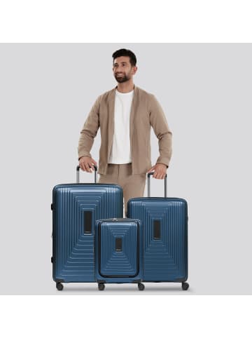 Redolz Essentials 14 4 Rollen Kofferset 3-teilig mit Dehnfalte in dark blue metallic