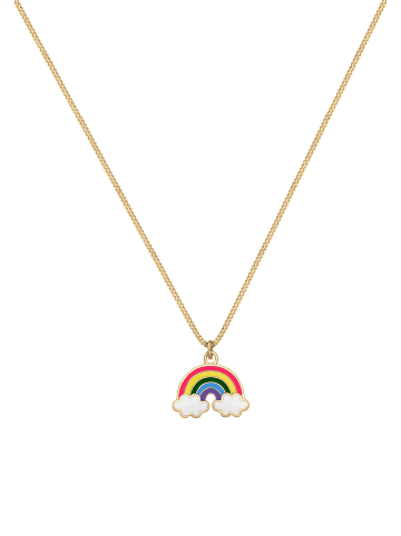 Elli Halskette 925 Sterling Silber Regenbogen, Wolke in Gold