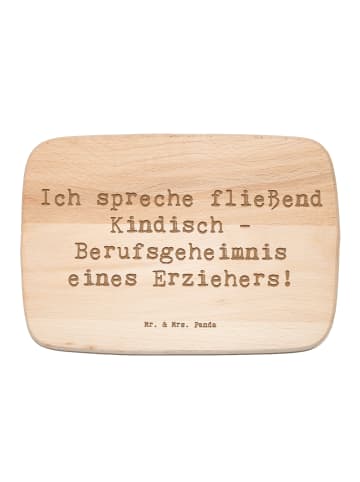 Mr. & Mrs. Panda Frühstücksbrett Spruch Erzieher Kindisch mit Sp... in Transparent