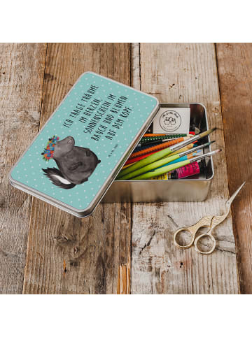 Mr. & Mrs. Panda Aufbewahrungsbox Stinktier  mit Spruch in Türkis Pastell