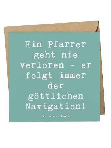 Mr. & Mrs. Panda Deluxe Karte Spruch Pfarrer Navigation mit Spruch in Meeresbrise