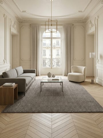 KADIMA DESIGN Teppich Kurzflor Uni Polypropylen Wohnzimmer in Mokka