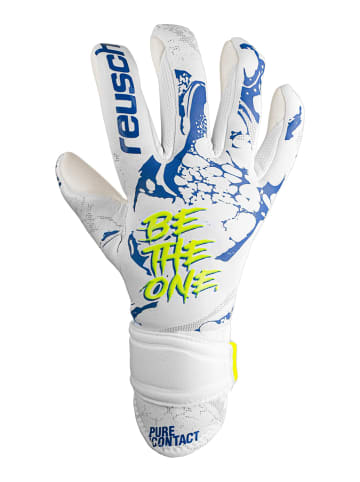 Reusch Torwarthandschuhe Pure Contact Silver Junior in 1089 white / deep blue