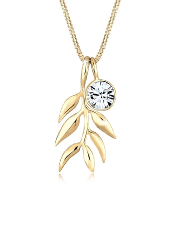 Elli Halskette 925 Sterling Silber Blatt in Gold