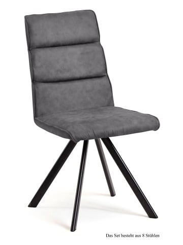 58 aufm Kessel ESSZIMMERSTUHL (8er-Set) Ddene 47x92x60 Schwarz/Grau