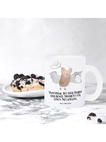 Mr. & Mrs. Panda Teetasse Fledermaus Gespenster mit Spruch in Transparent