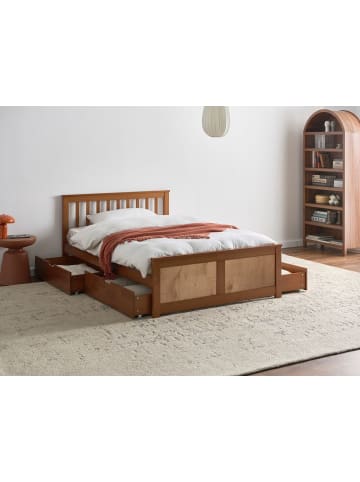 Beliani 7-tlg Doppelbett OLENDON in Braun