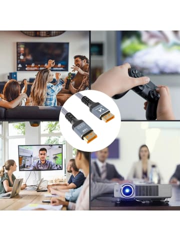 Wozinsky Wozinsky WPS-16AYL2S DisplayPort 2.1 Kabel 80Gb/s 16K 2m Schwarz in Schwarz