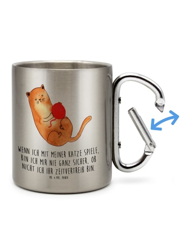 Mr. & Mrs. Panda Becher Katze Wolle mit Spruch in Silber