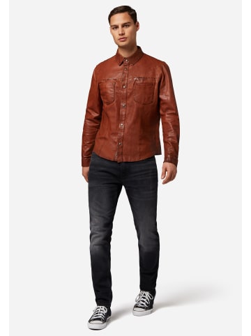 Ricano Lederhemd Reverse Shirt in Cognac