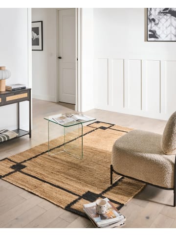 Beliani Kurzflor GONDIA in Beige/Schwarz - (W) 160 x (L) 230 cm