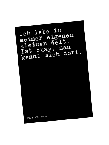 Mr. & Mrs. Panda Postkarte Ich lebe in meiner... mit Spruch in Schwarz