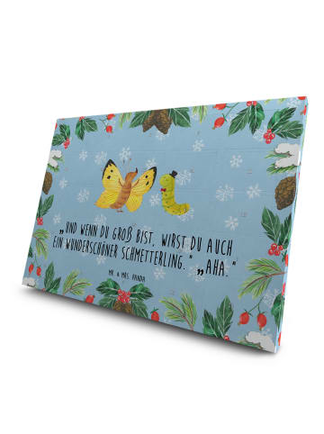 Mr. & Mrs. Panda Adventskalender Raupe Schmetterling mit Spruch in Eisblau