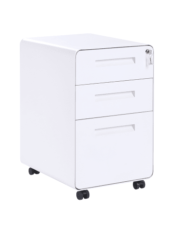 Beliani Büroschrank LARCO in Weiß/Schwarz - (W) 40 x (H) 64 x (L) 63 cm
