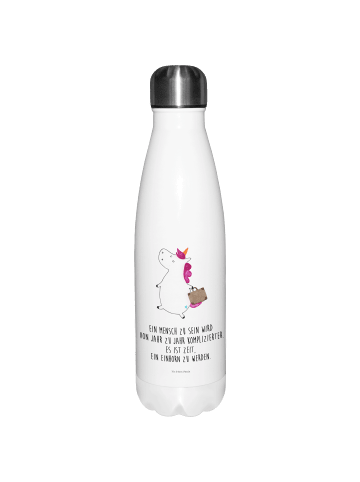 Mr. & Mrs. Panda Thermosflasche Einhorn Koffer mit Spruch in Weiß