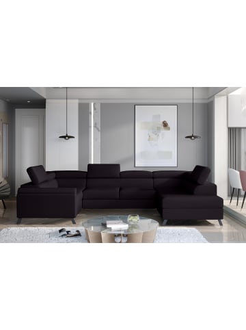 MF Design Esco Recamiere Rechts in Schwarz -  (L) 200 x (B) 336 x (H) 92 cm