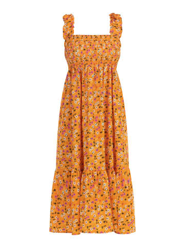 myMo Damen Midikleid in Orange Mehrfarbig