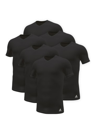 adidas T-Shirt V Neck Shirt (6PK) in Black